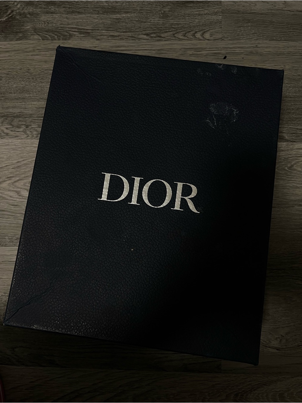 Dior Black Textured Shoe Box with White Label